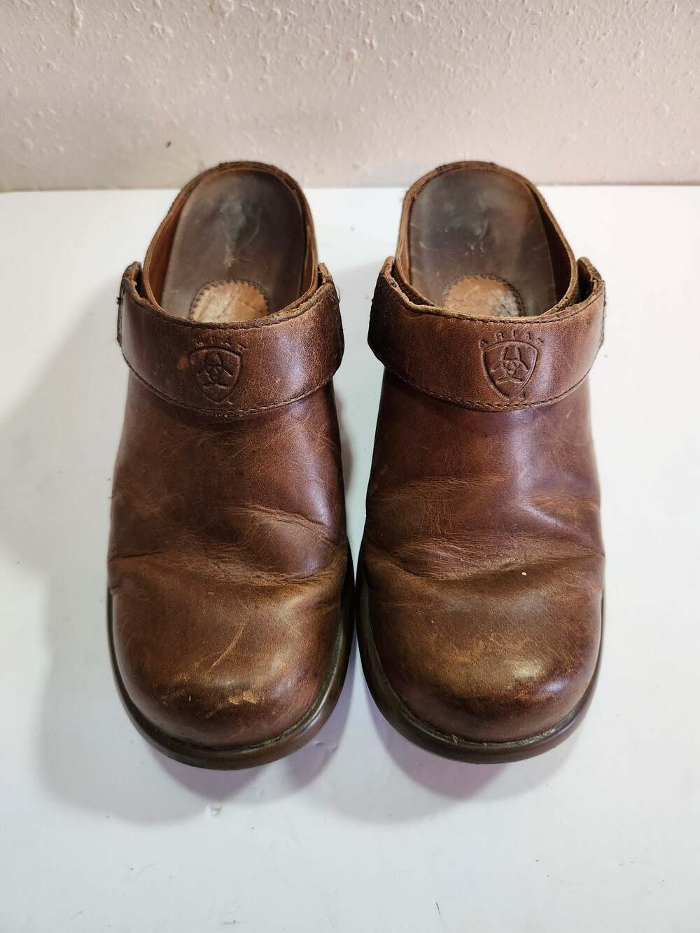 Ariat Brown Leather Buckle Strap Clogs Style 93848 Size 6.5B